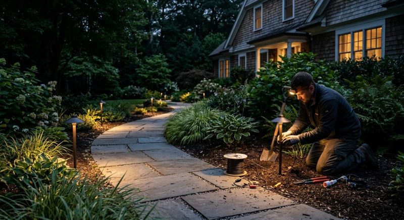 Terrace Lighting Installation in Kansas City, KS